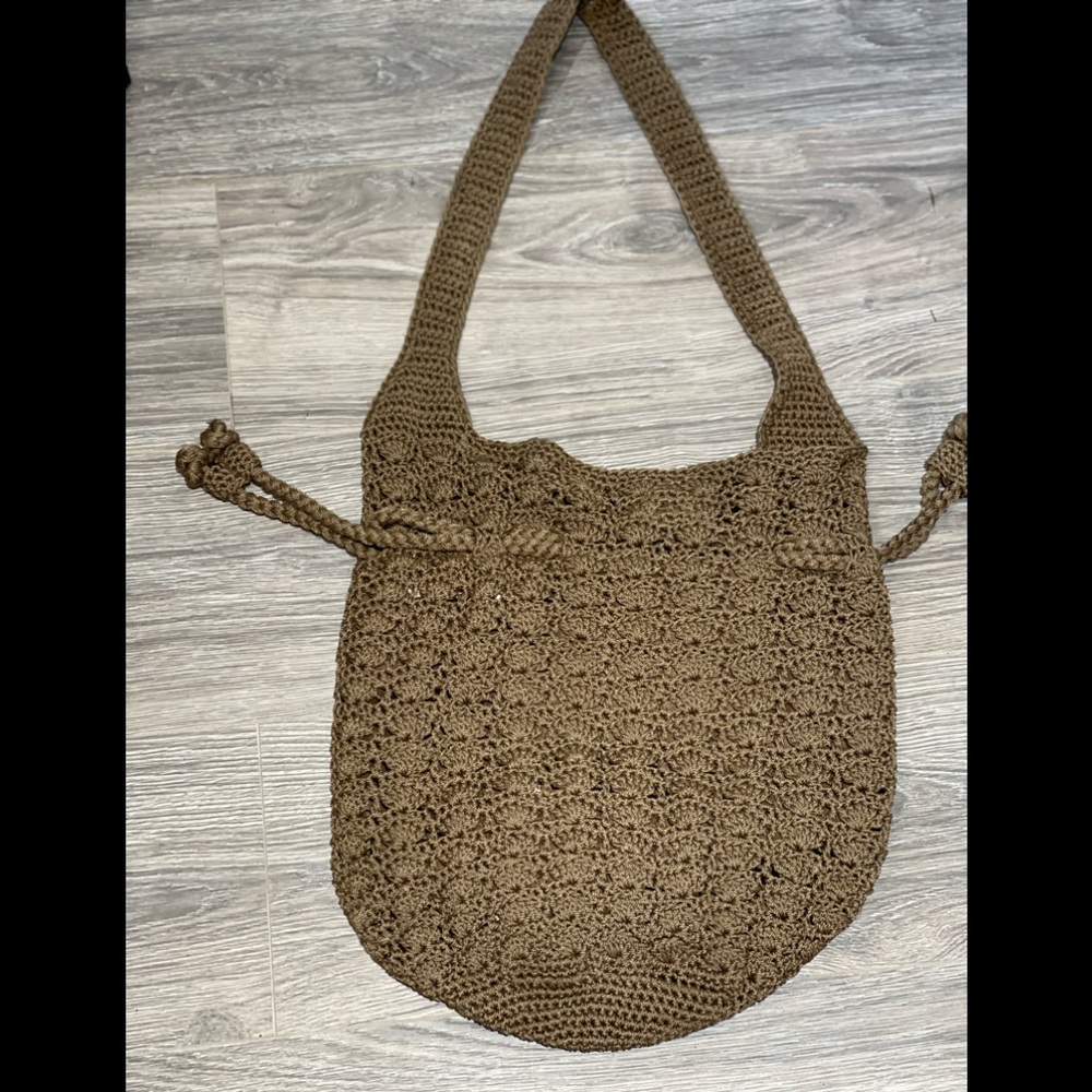 Crocheted bucket bag